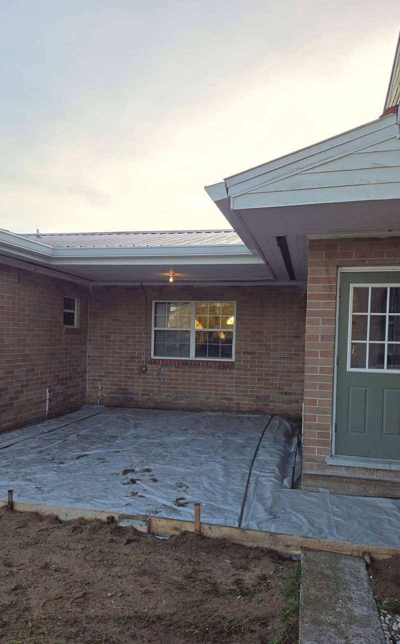 Patio area formed and prepped before the pour