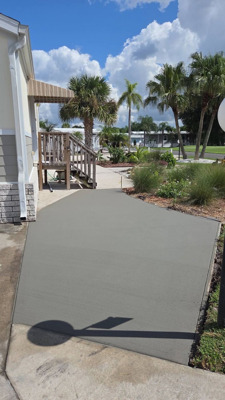 Walkway leading to a ramp