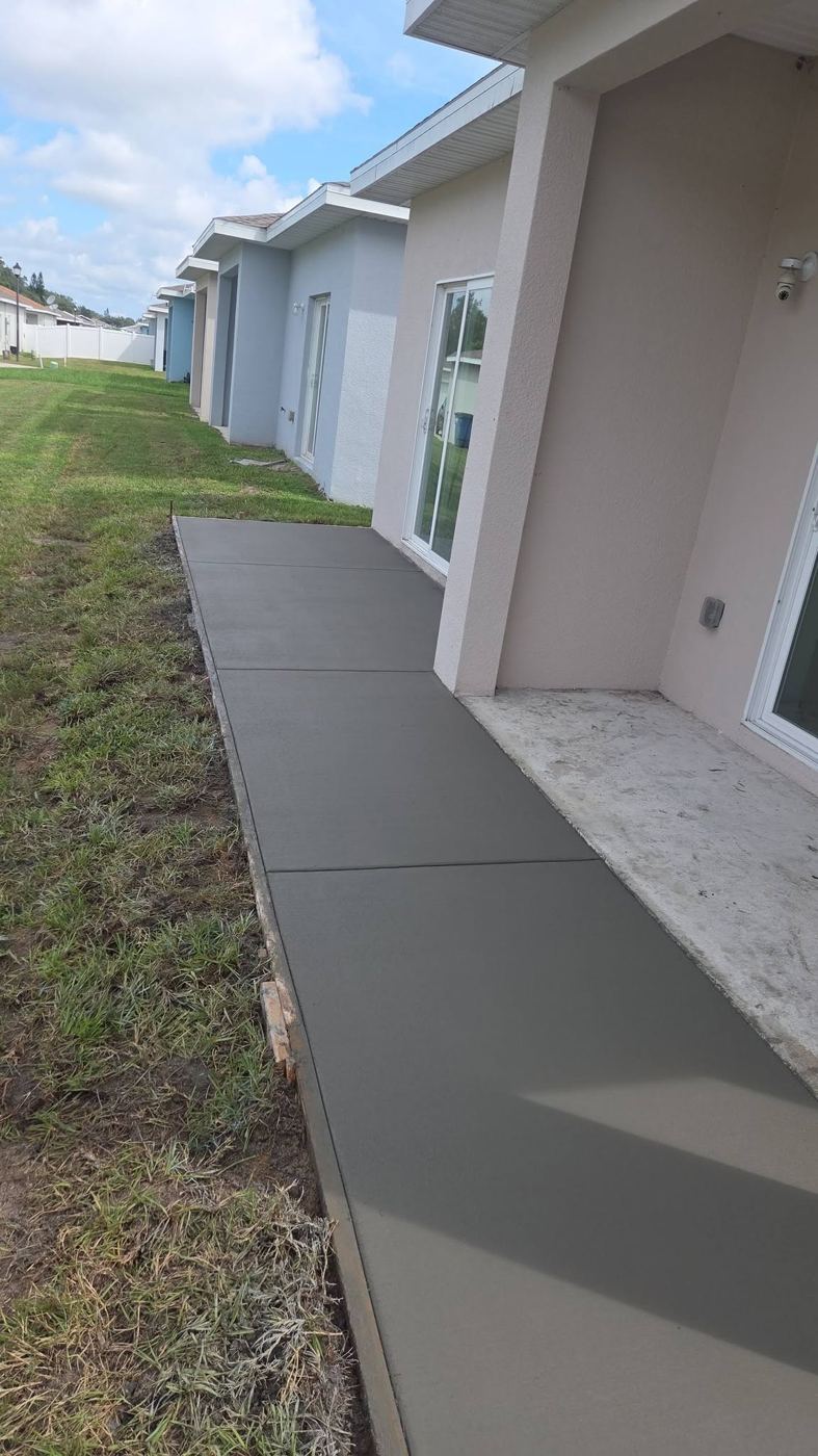 Walkway along the side of a home