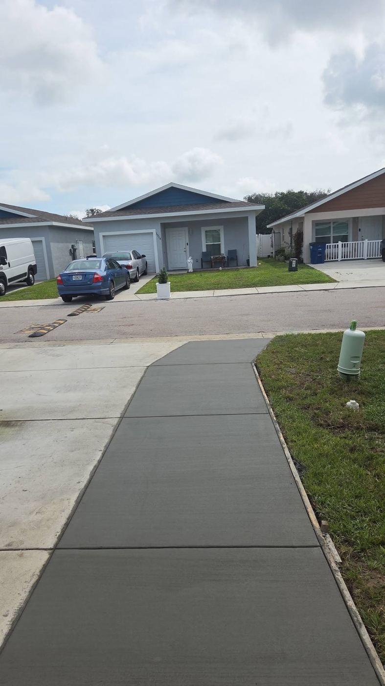 New neighborhood sidewalk